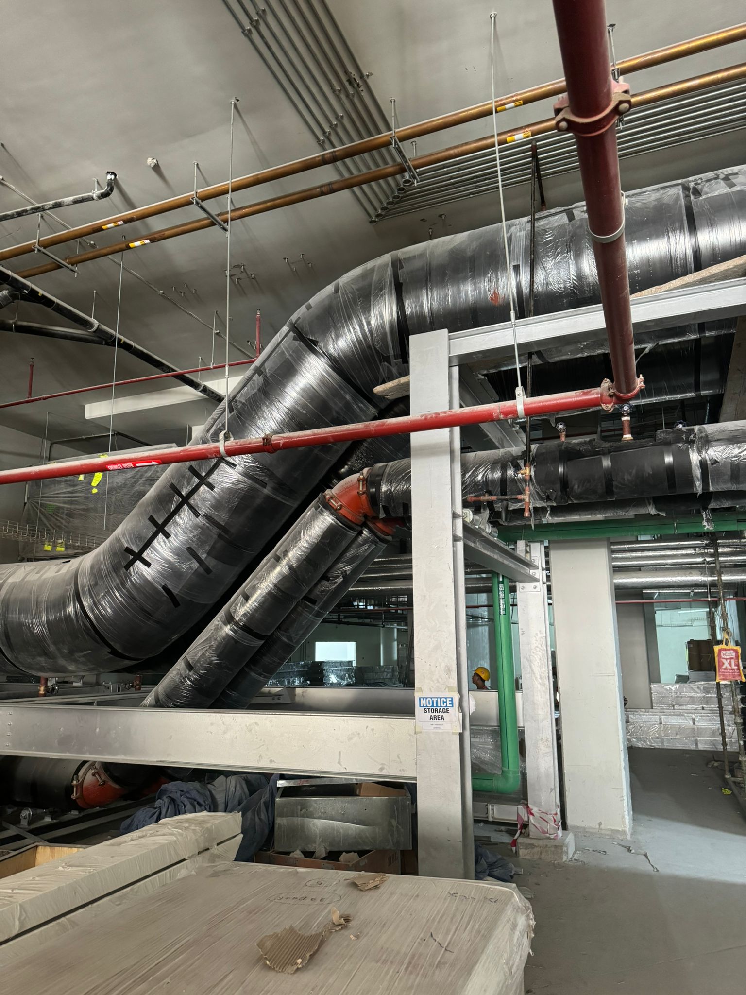 KCC chilled water piping installation